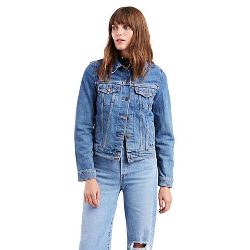 Levi Strauss Co Classic Original Trucker Jacket Denim Medium Wash Women's Size M